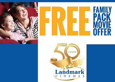 Landmark Cinemas Specials: Free Admission Coupon + 50th Anniversary Win Contest