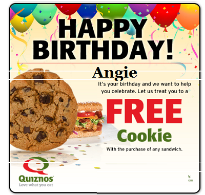 quiznos free cookie offer